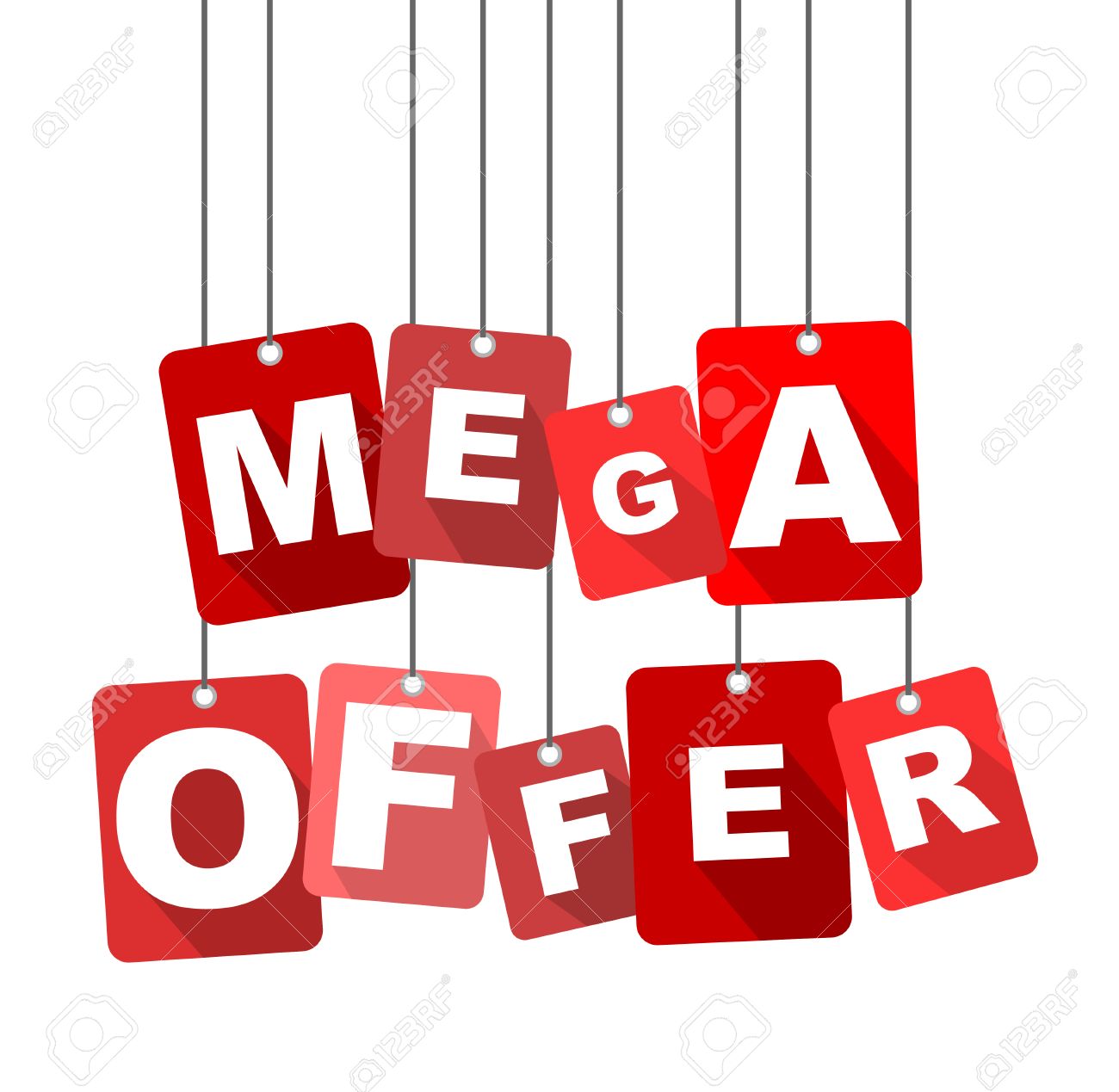 mega offer, red vector mega offer, flat vector mega offer, background mega offer